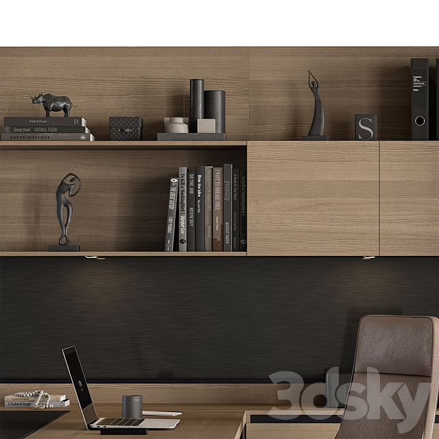 Boss Desk – Office Furniture 491 3DS Max Model - thumbnail 3