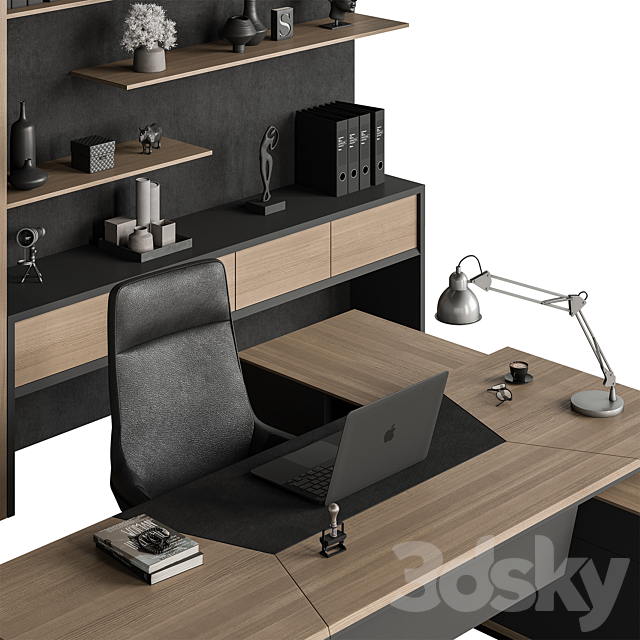 Boss Desk – Office Furniture 513 3DS Max Model - thumbnail 4