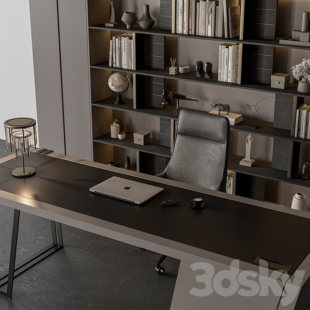 Boss Desk – Office Furniture 516 3DS Max Model - thumbnail 2