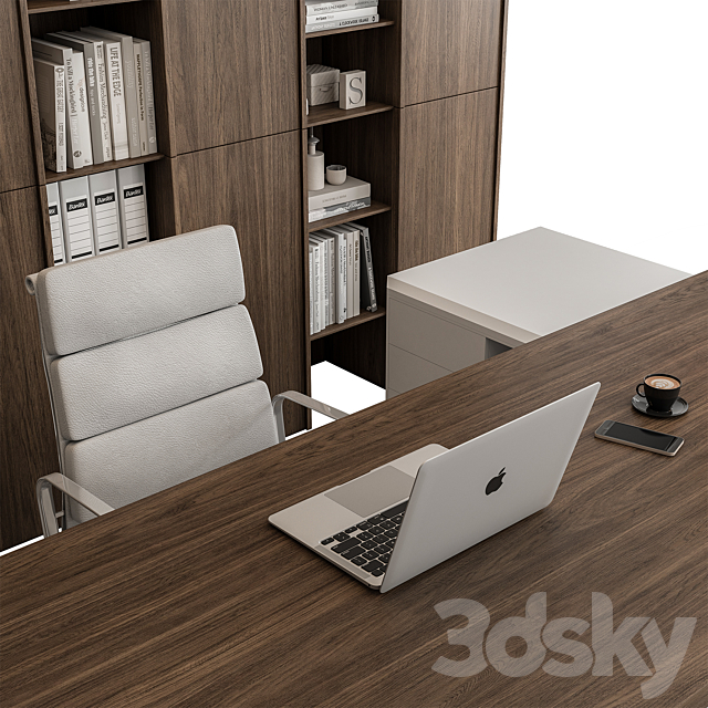 Boss Desk – Office Furniture 521 3ds Max - thumbnail 3