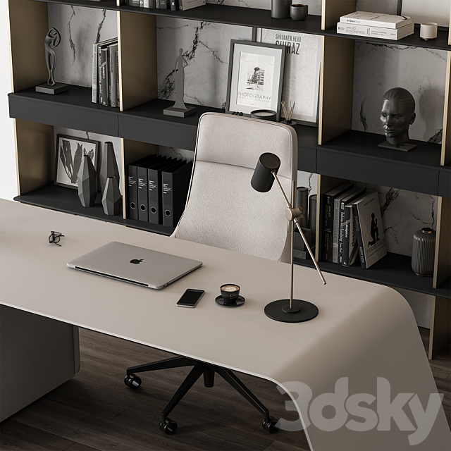 Boss Desk – Office Furniture 523 3DS Max Model - thumbnail 2