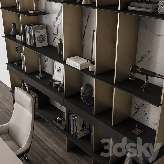 Boss Desk – Office Furniture 523 3DS Max Model - thumbnail 3