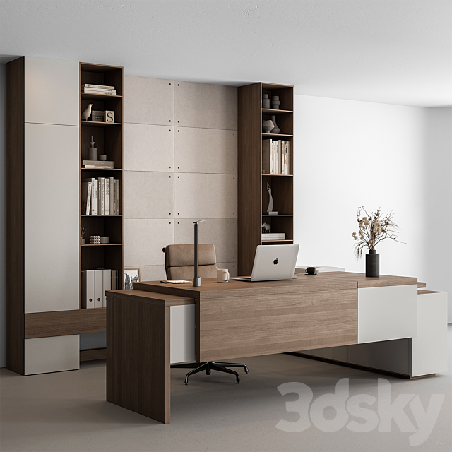 Boss Desk – Office Furniture 525 3ds Max - thumbnail 1