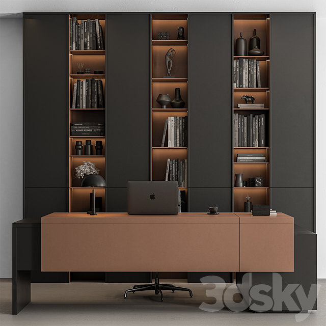 Boss Desk – Office Furniture 539 3DS Max Model - thumbnail 2