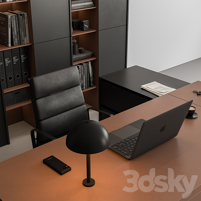 Boss Desk – Office Furniture 539 3DS Max Model - thumbnail 3