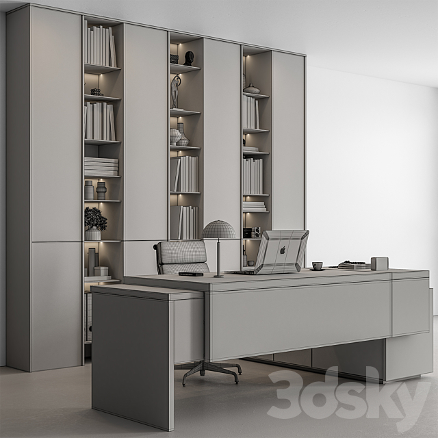 Boss Desk – Office Furniture 539 3DS Max Model - thumbnail 5