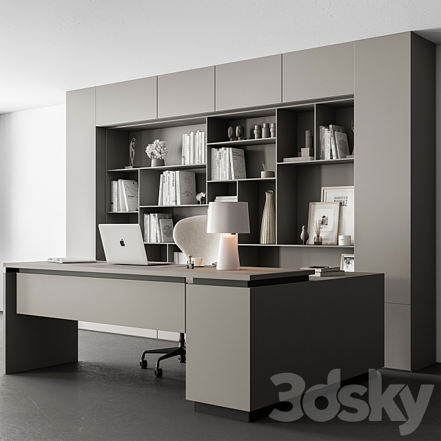 Boss Desk – Office Furniture 564 3ds Max - thumbnail 2