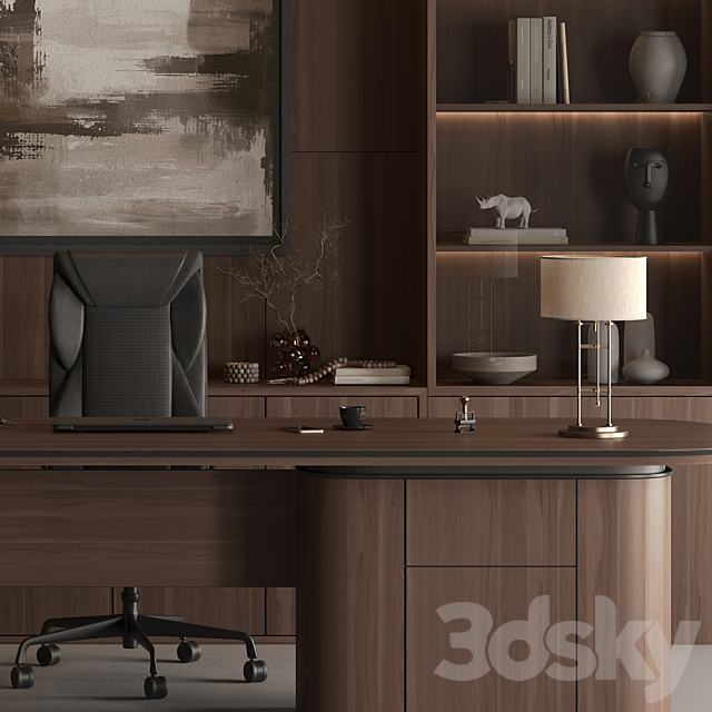 Boss Desk – Office Furniture 667 3DS Max Model - thumbnail 3