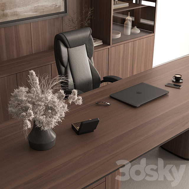 Boss Desk – Office Furniture 667 3DS Max Model - thumbnail 4