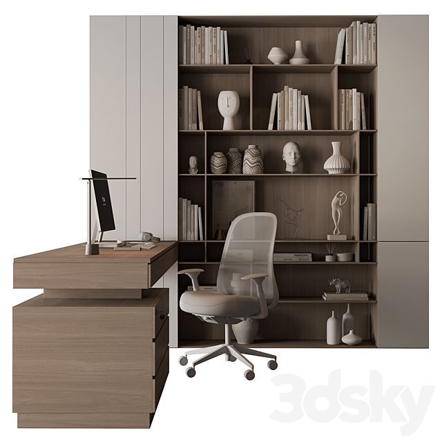 Boss Desk – Office Furniture 691 3ds Max - thumbnail 1