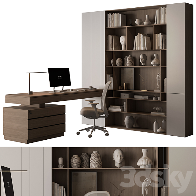 Boss Desk – Office Furniture 691 3ds Max - thumbnail 2