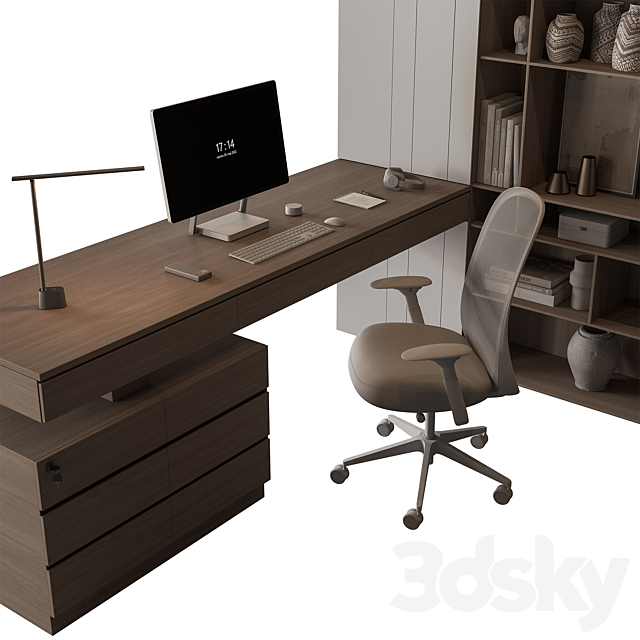 Boss Desk – Office Furniture 691 3ds Max - thumbnail 3