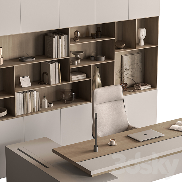 Boss Desk – Office Furniture 711 3ds Max - thumbnail 3