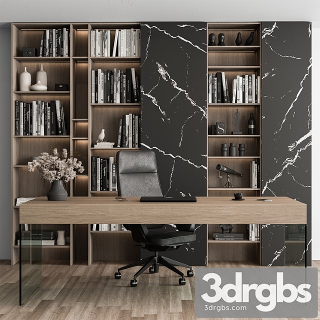 Boss Desk Set Office Furniture 411 3dsmax Download - thumbnail 1