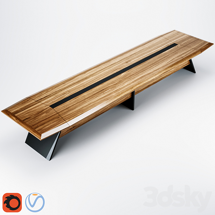 Boss’s Cabin Aulenti Meeting Table 3DS Max - thumbnail 1