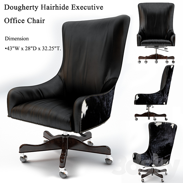 Brindle Dougherty Hairhide Executive Office Chair Working chair 3ds Max - thumbnail 1