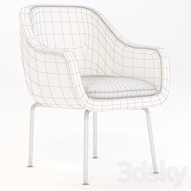 Bumper Side Chair 3DS Max Model - thumbnail 2