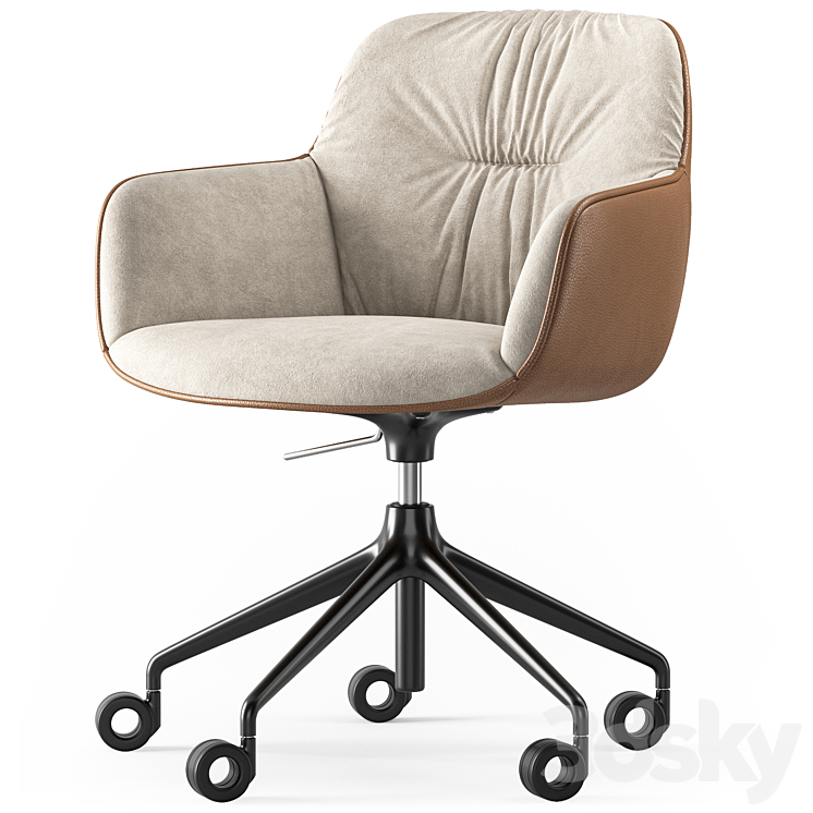 Calligaris Cocoon soft office chair 3DS Max - thumbnail 1