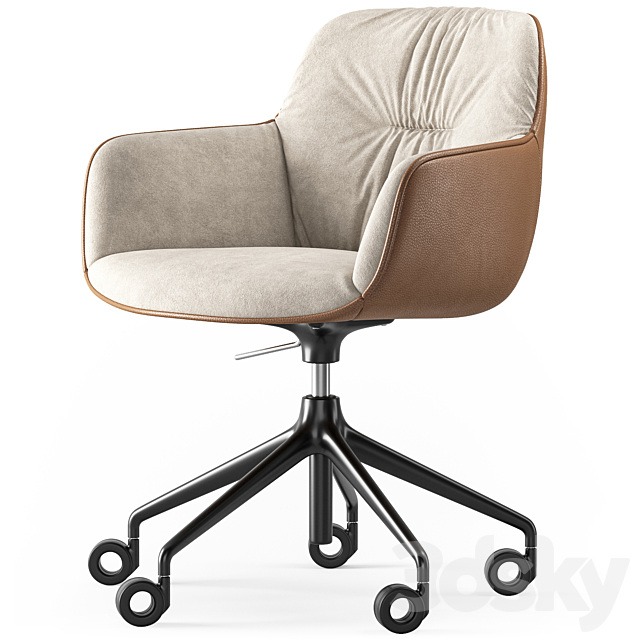 Calligaris Cocoon soft office chair 3DS Max Model - thumbnail 3