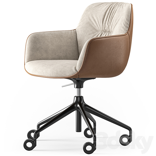 Calligaris Cocoon soft office chair 3DS Max Model - thumbnail 4