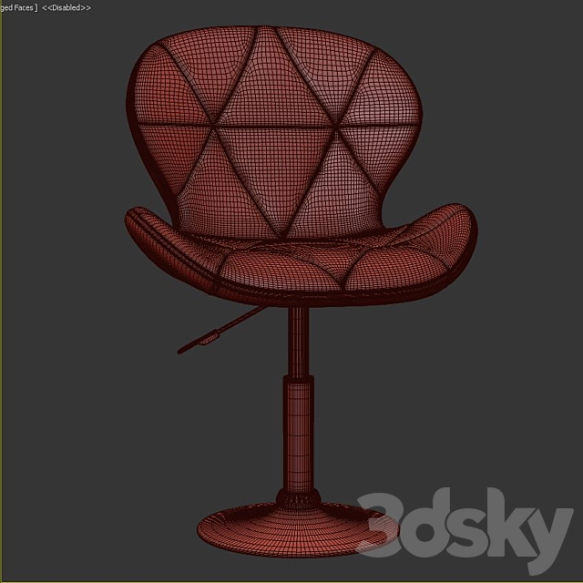 Caya desk chair 3DS Max Model - thumbnail 3