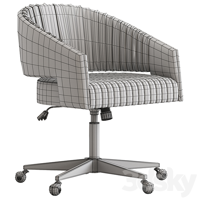 CB2 Channel Office Chair 3DS Max Model - thumbnail 4