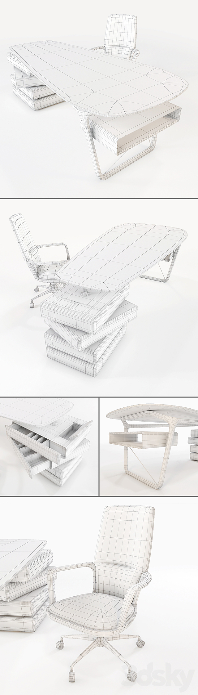 Ceccotti Collezioni: Desk Omaggio and ArmChair Vossia Mid 3DSMax File - thumbnail 3