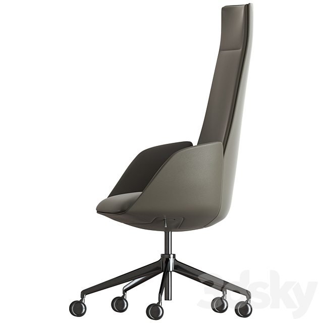 Cercle office chair by Poltrona Frau 3ds Max - thumbnail 3