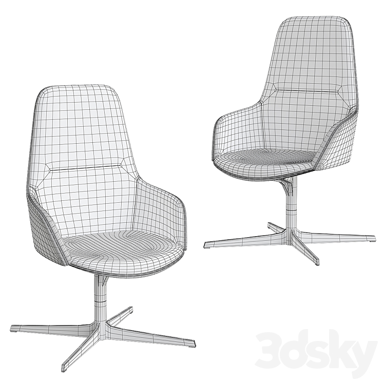 Chair Arper ASTON Office 3DS Max - thumbnail 2