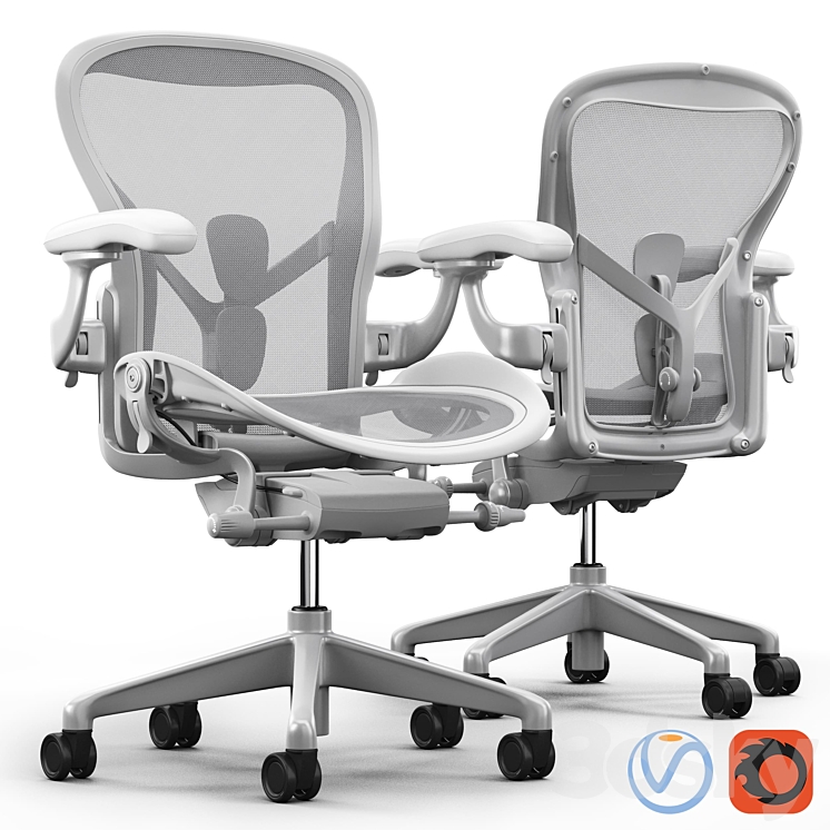 Chair Herman Miller Aeron 3DS Max Model - thumbnail 1