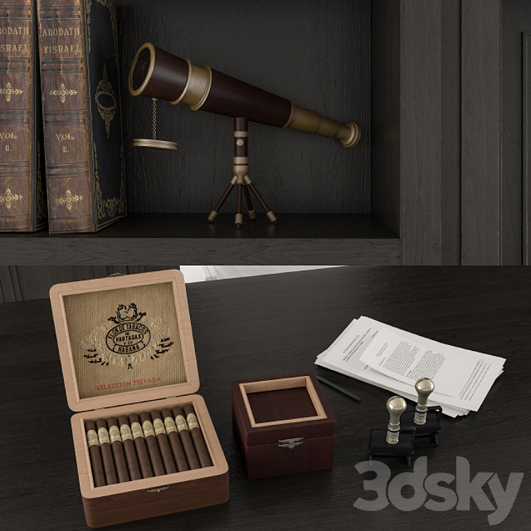 classic office furniture boss room 3DS Max - thumbnail 2