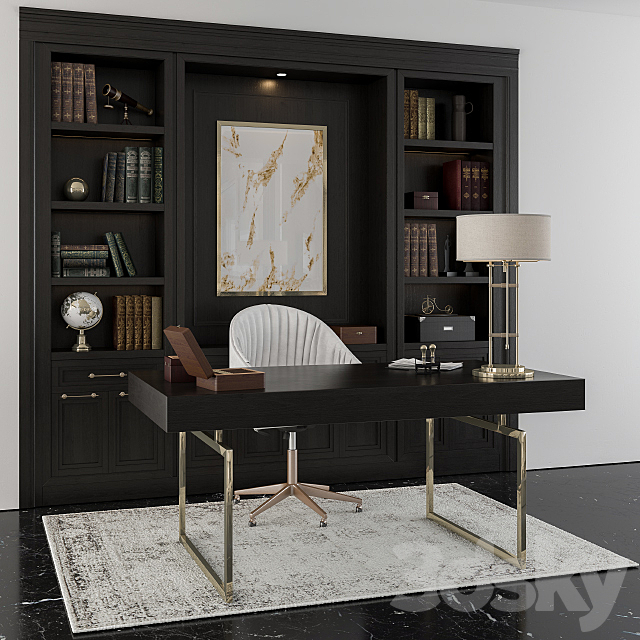 classic office furniture boss room 3DSMax File - thumbnail 1