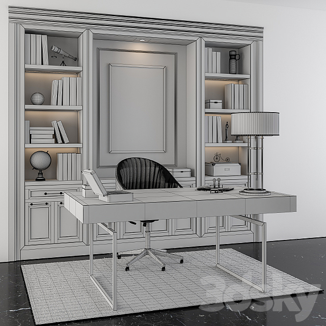 classic office furniture boss room 3DSMax File - thumbnail 3