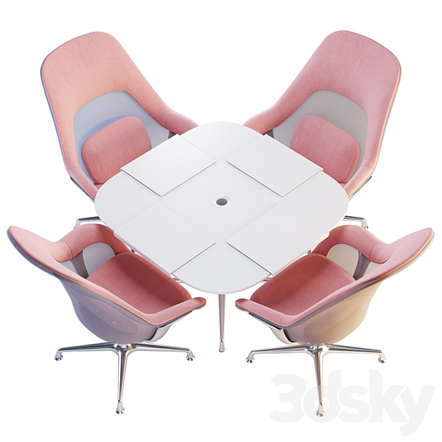 Coalesse – SW_1 Lounge Seating & Conference Table 3DSMax File - thumbnail 2