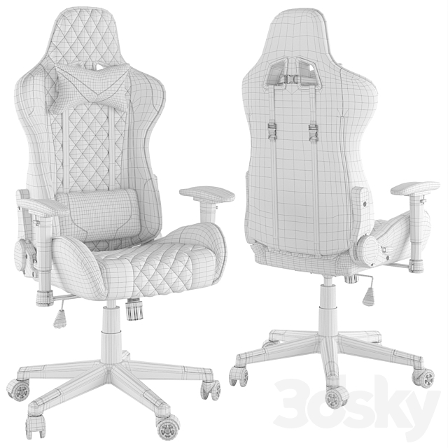 Computer chair Lotus One 3DS Max Model - thumbnail 2