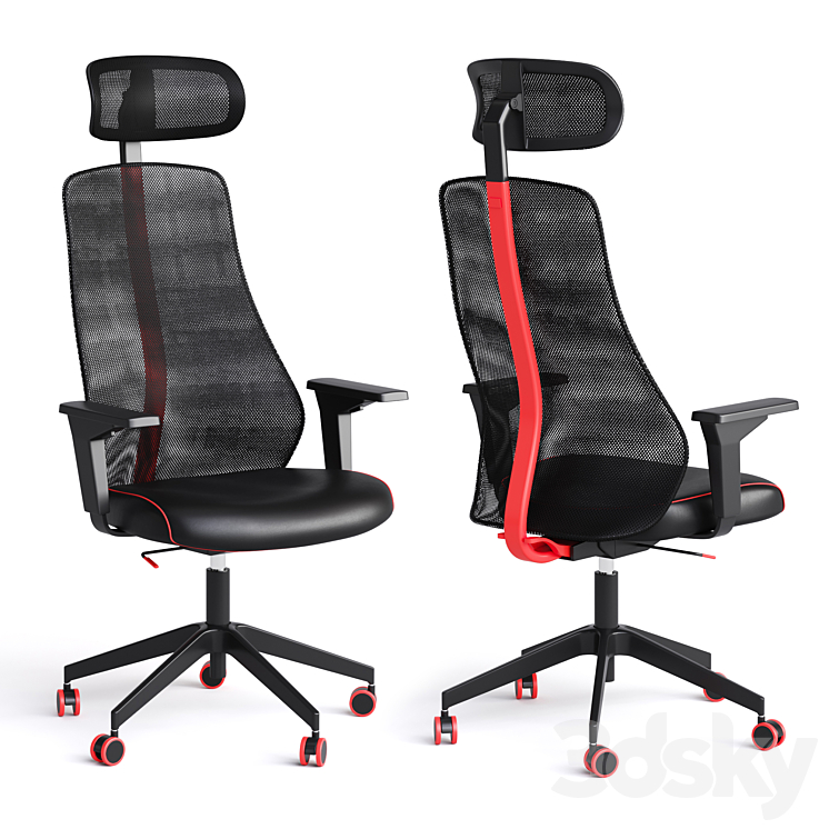 Computer gaming chair MATCHSPEL IKEA 3DS Max Model - thumbnail 1