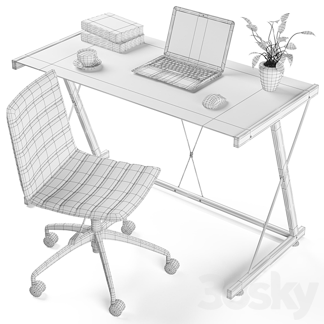 Computer set2 3DS Max Model - thumbnail 3