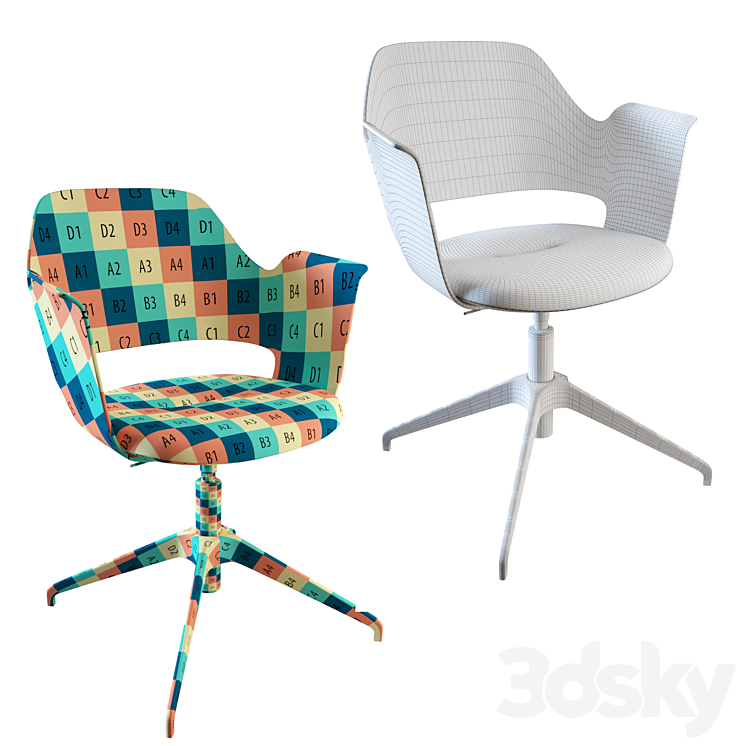 Conference chair FELLBERGET without wheels \/ IKEA 3DS Max - thumbnail 2