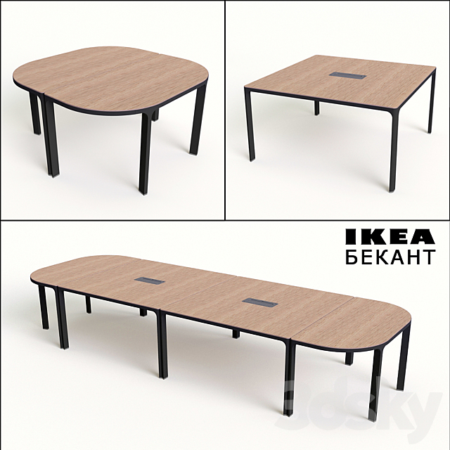 Conference table Ikea bekant 3DS Max Model - thumbnail 2