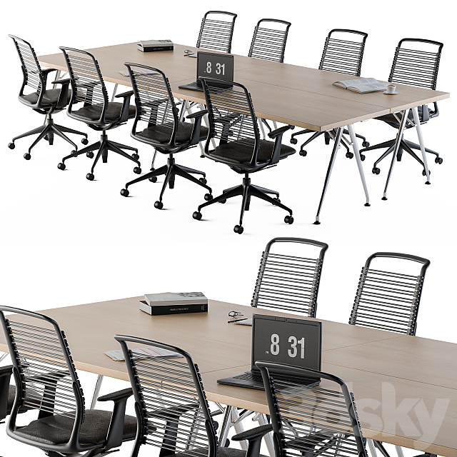 Conference Table Set For Office 3DSMax File - thumbnail 2