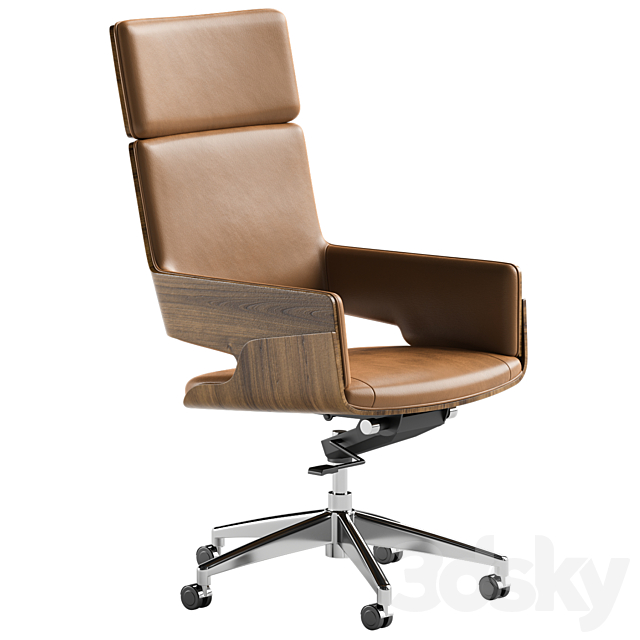 Contemporary Executive Chair 3ds Max - thumbnail 2