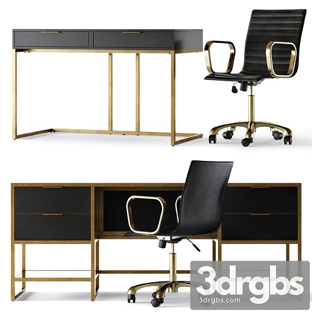 Crate and barrel oxford home office 2 3dsmax Download - thumbnail 1