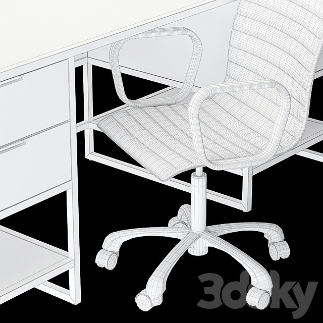 Crate and Barrel Oxford Home Office 3DSMax File - thumbnail 3