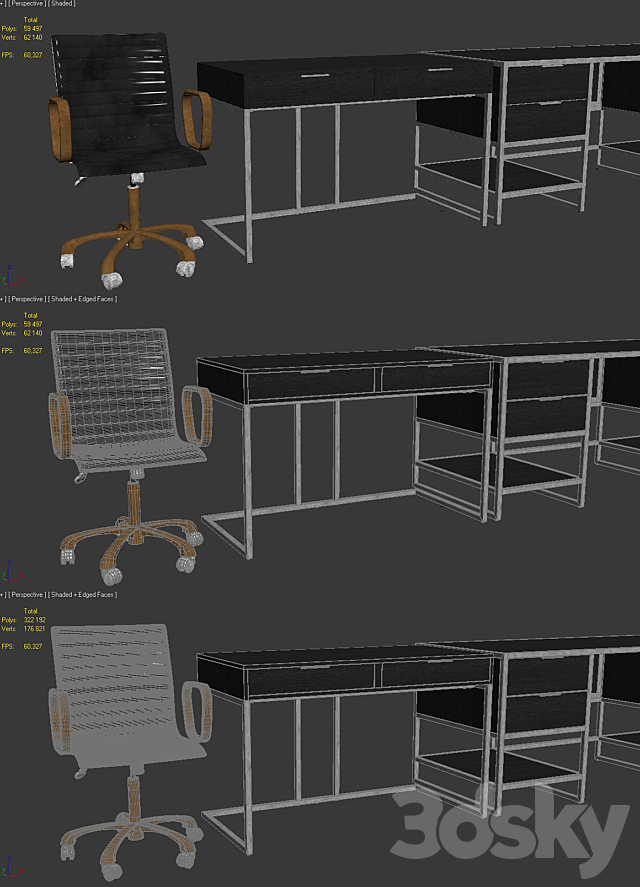 Crate and Barrel Oxford Home Office 3DSMax File - thumbnail 5