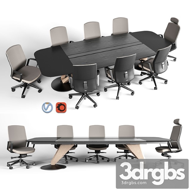 Delta Meeting Table And Chair 3dsmax Download - thumbnail 1