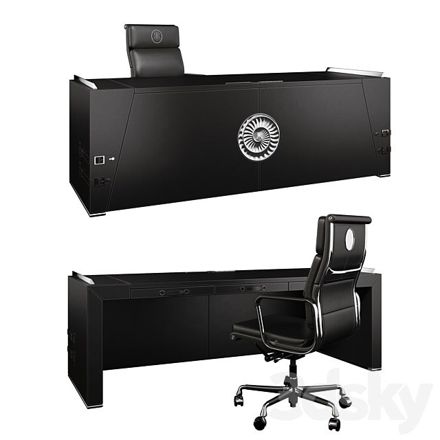 Desk and chair ART EDGE 3DS Max Model - thumbnail 2