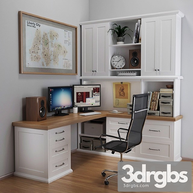 Desktop In White 3dsmax Download - thumbnail 1