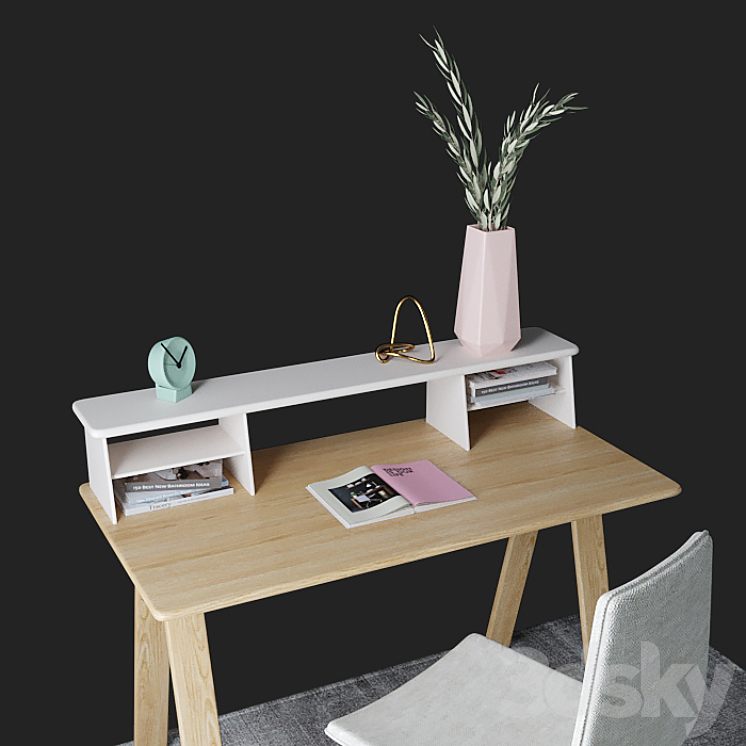 “Desktop “”Kaira Desk”” by “”West Elm””” 3DS Max - thumbnail 2