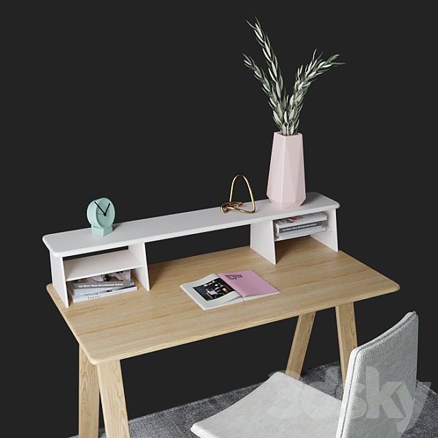 Desktop “Kaira Desk” by “West Elm” 3DSMax File - thumbnail 2