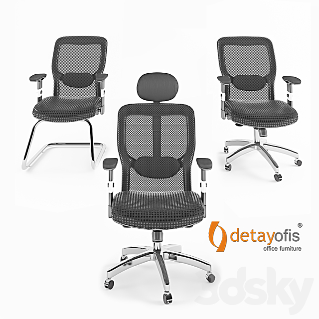 Detay Office Omega Chair 3ds Max - thumbnail 1